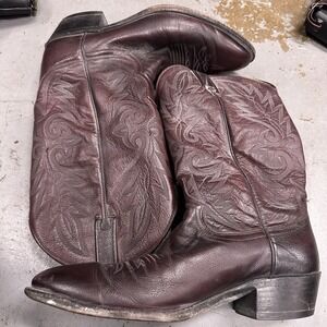Dan Post Boots Mens 11 D Brown Burgundy Leather Western Cowboy Pointed Toe